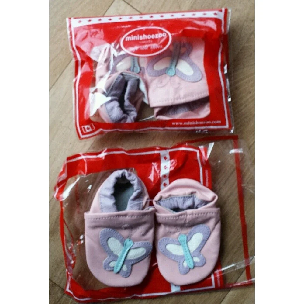 New minishoezoo baby girls soft sole leather  shoes pink 0-6 m